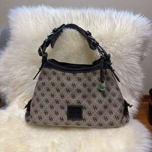 Dooney & Bourke Black Monogram Logo Gretta Hobo Shoulder Bag